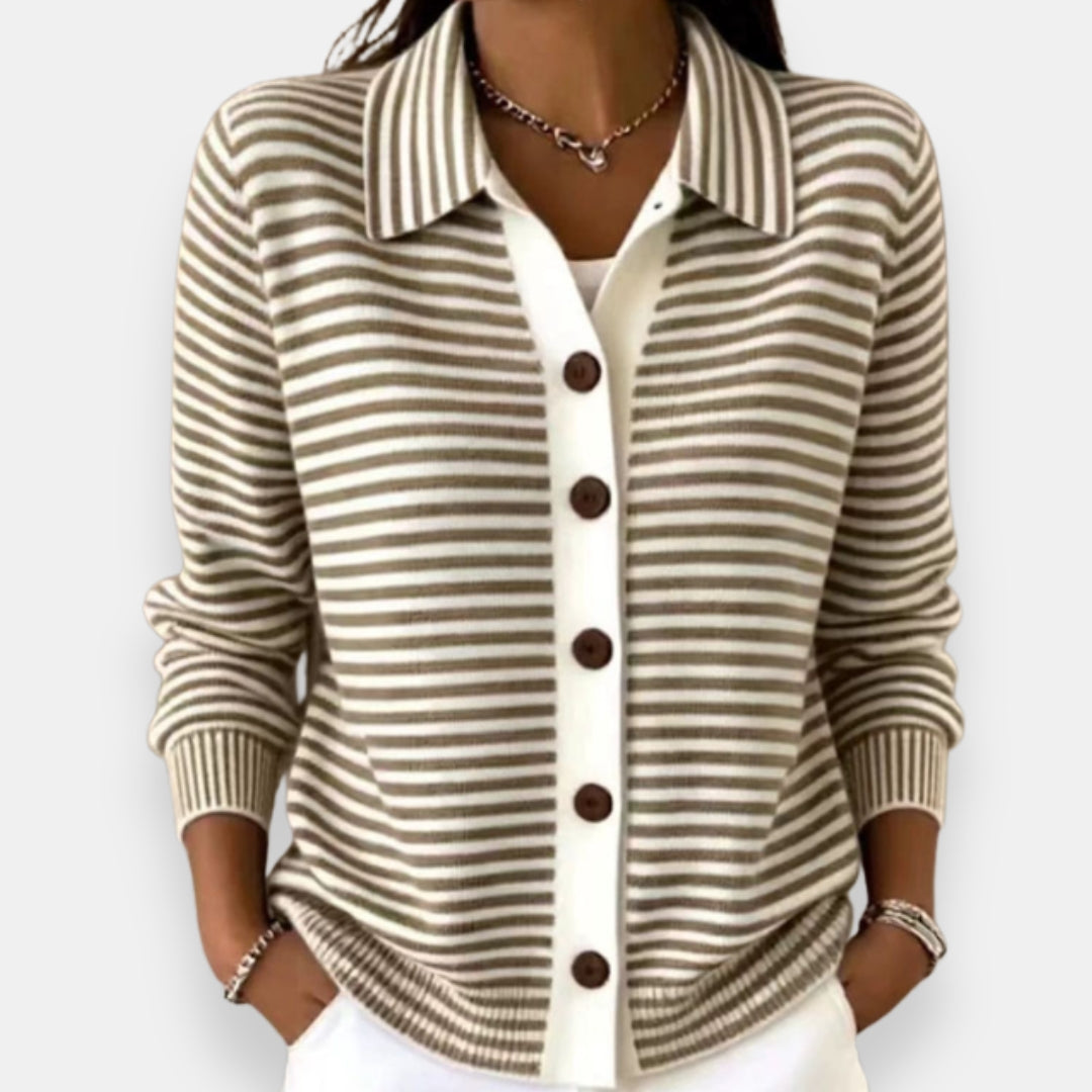 Marie | Pruhovaný cardigan s knoflíky