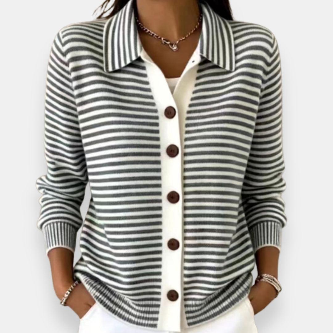 Marie | Pruhovaný cardigan s knoflíky