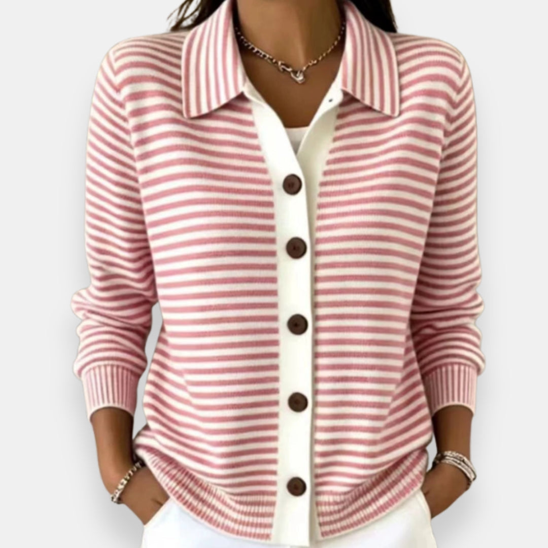 Marie | Pruhovaný cardigan s knoflíky