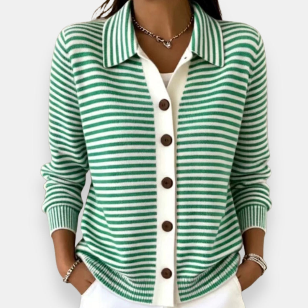 Marie | Pruhovaný cardigan s knoflíky