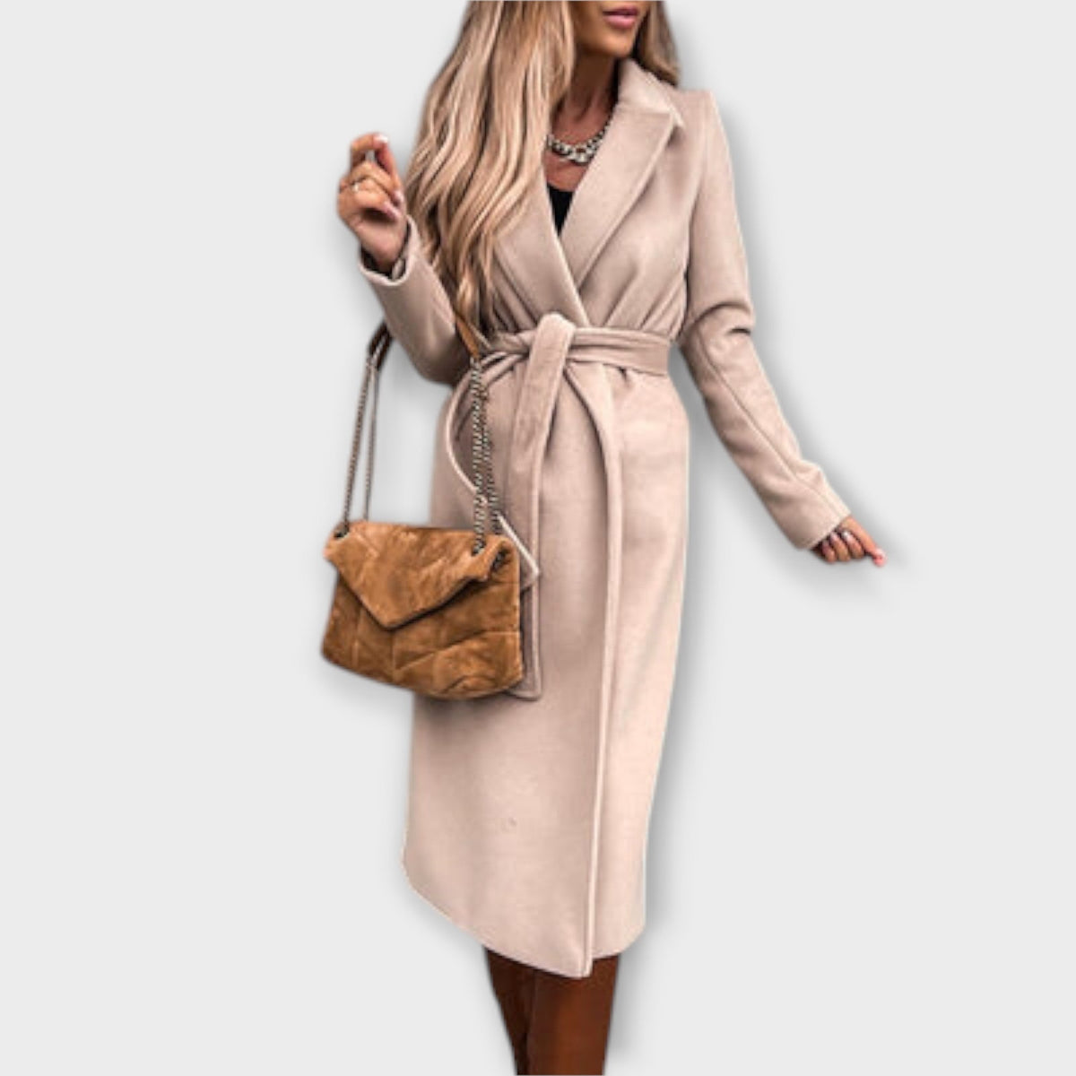 Eliza ™ | Stylový dlouhý kabát s páskem