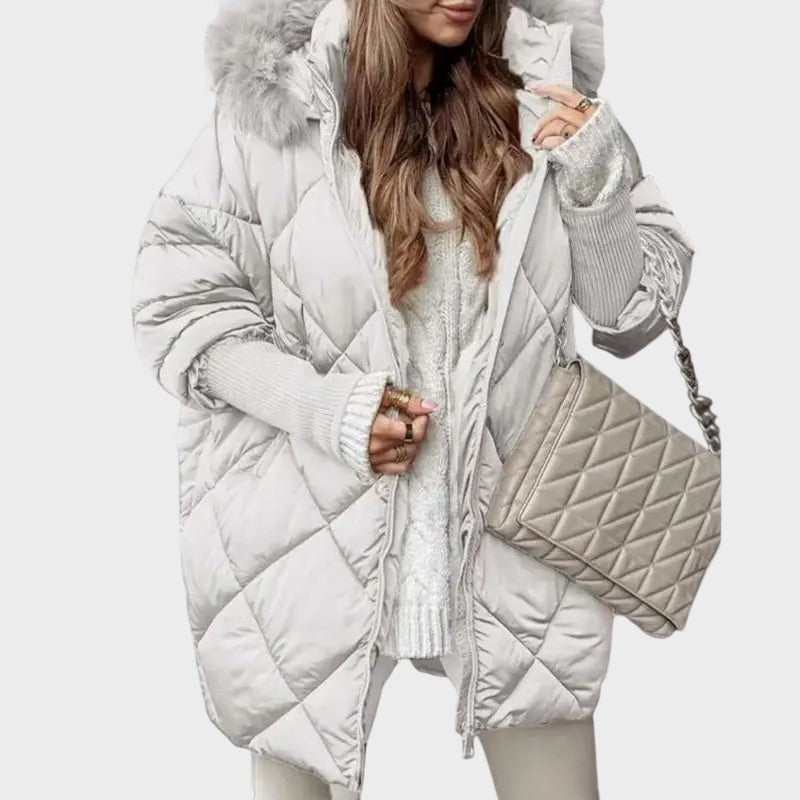 Denisa™ | Dámská midi parka s pletenými rukávy