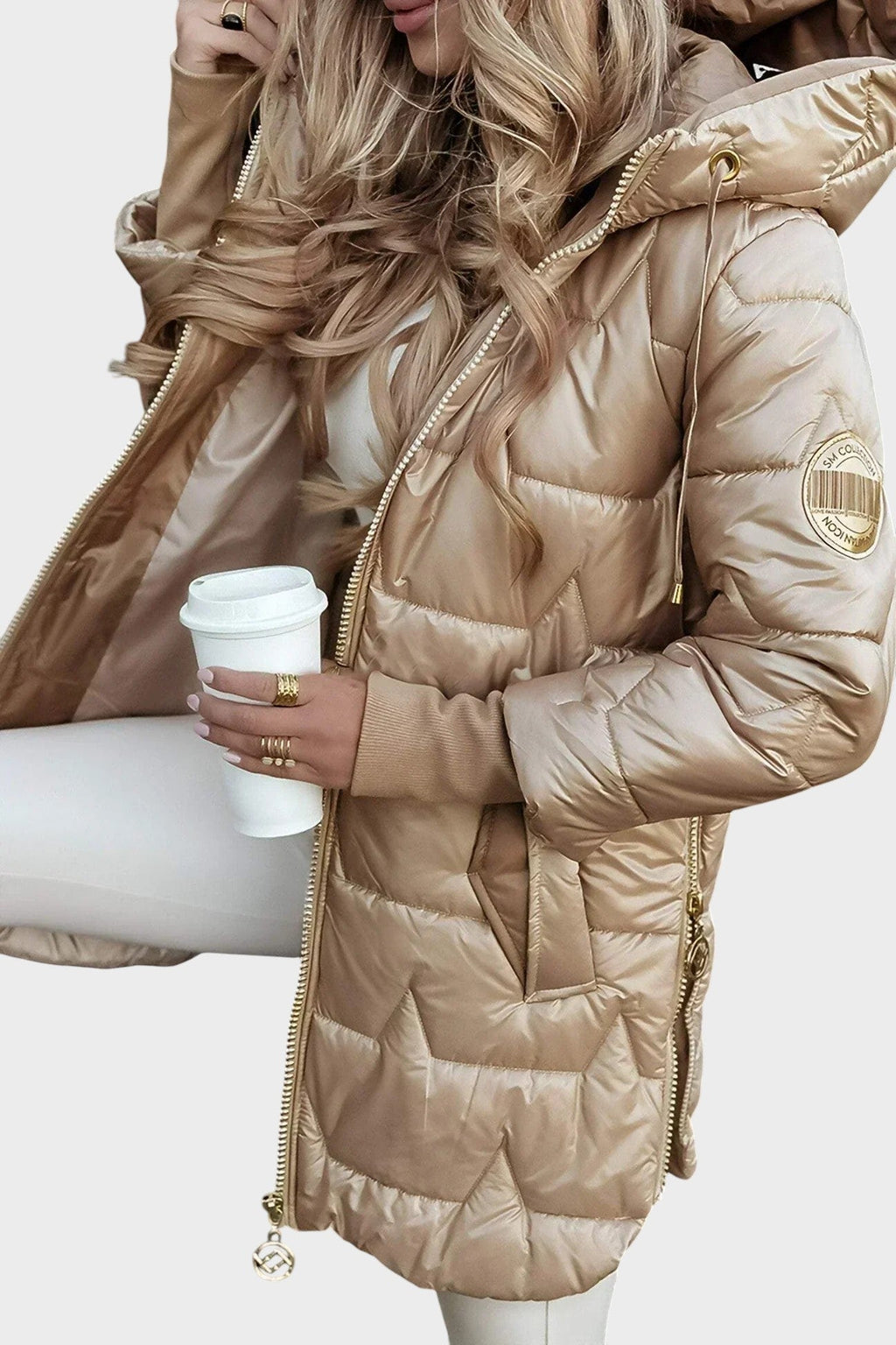 Denisa ™ | Elegantní zimní kabát s kapucí a podšívkou