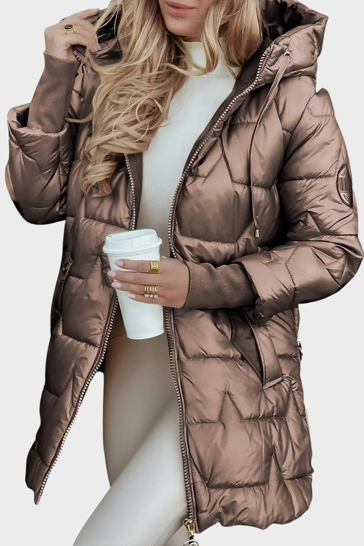 Denisa ™ | Elegantní zimní kabát s kapucí a podšívkou