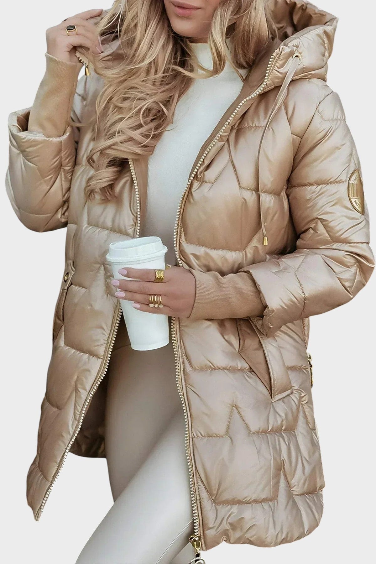 Denisa ™ | Elegantní zimní kabát s kapucí a podšívkou