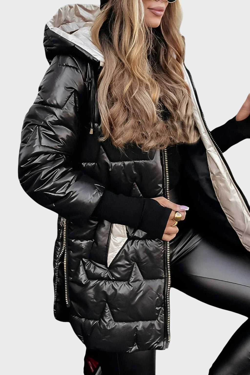 Denisa ™ | Elegantní zimní kabát s kapucí a podšívkou